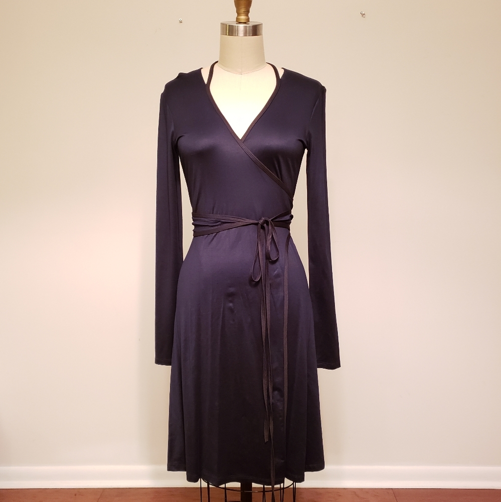 Theory Sateen Jersey Wrap Dress